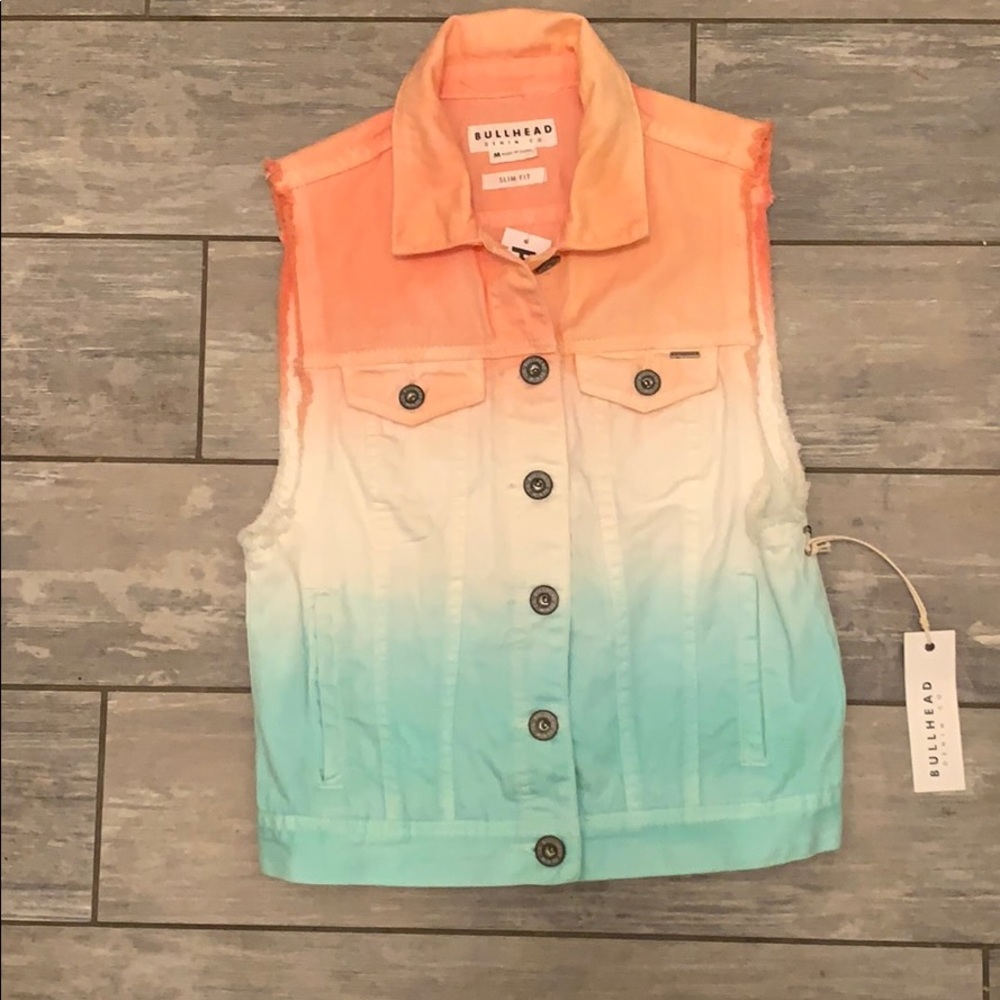 NEW Bullhead Denim PacSun Ombré Vest NWT M slim